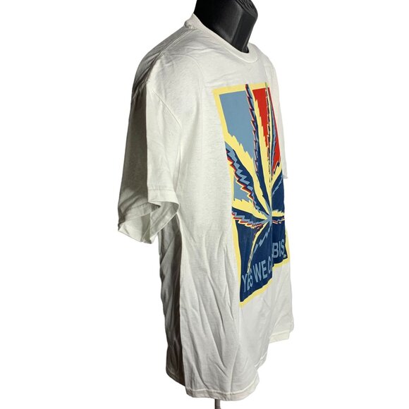 Yes We 420 Crewneck T Shirt L White Graphic Leaf Short Sleeve Cannabis - Picture 5 of 6